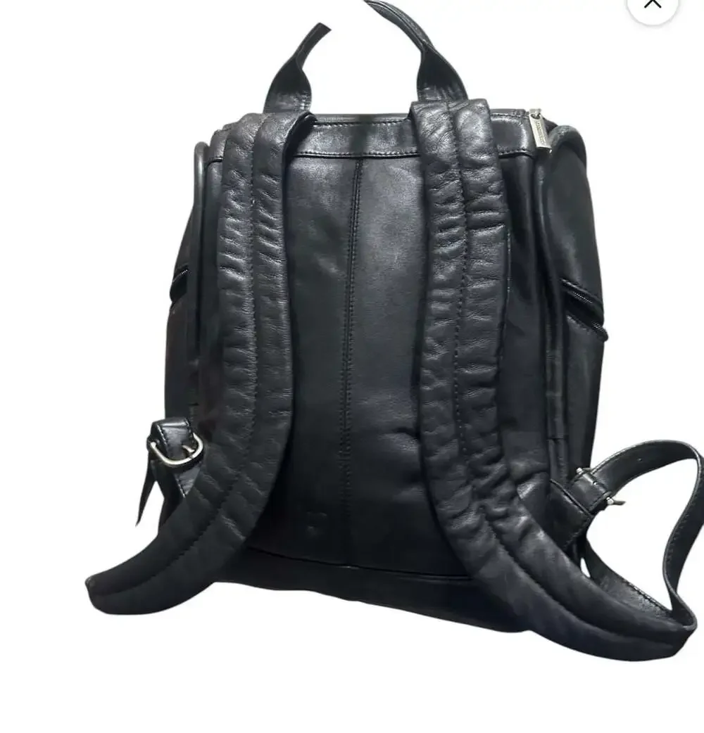 Kenneth Cole New York Black Leather Business Backpack with Nokia Branding